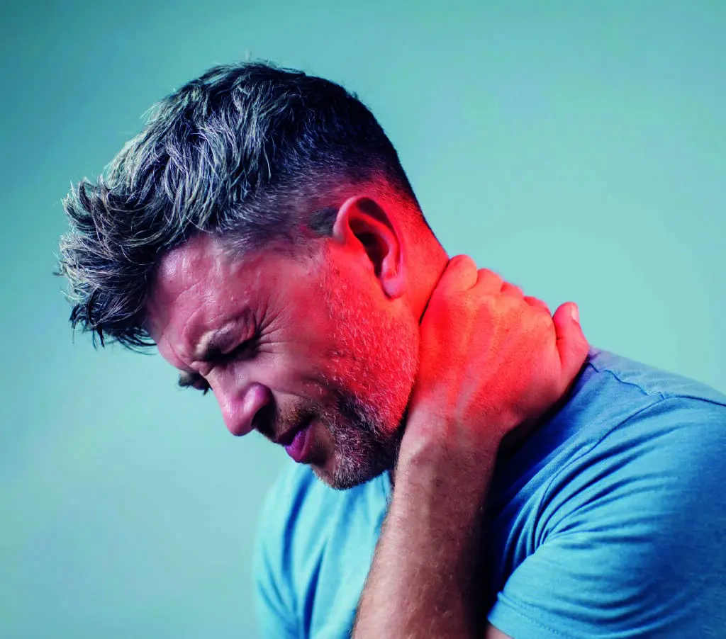 man with neck pain
