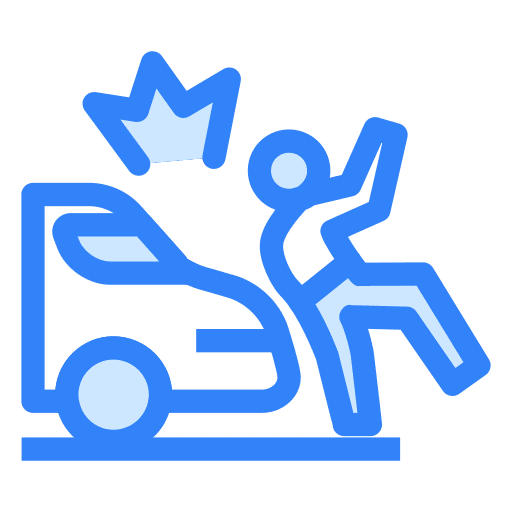 pedestrian car accident blue