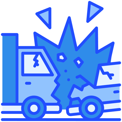 semi truck auto accident blue