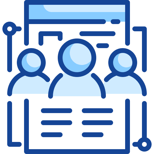 About Us information group blue